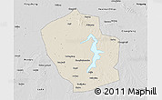 Shaded Relief 3D Map of Shouxian, desaturated