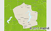 Shaded Relief 3D Map of Shouxian, physical outside