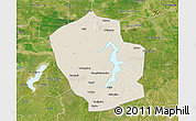Shaded Relief 3D Map of Shouxian, satellite outside