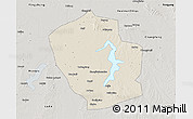 Shaded Relief 3D Map of Shouxian, semi-desaturated
