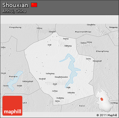 Silver Style 3D Map of Shouxian