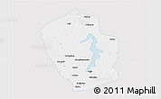 Silver Style 3D Map of Shouxian, single color outside