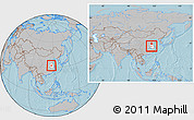 Gray Location Map of Shouxian, highlighted parent region, within the entire country, hill shading