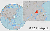Gray Location Map of Shouxian, hill shading