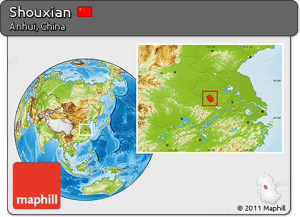 Physical Location Map of Shouxian