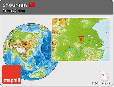 Physical Location Map of Shouxian