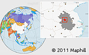 Political Location Map of Shouxian, highlighted country, highlighted parent region