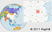 Political Location Map of Shouxian, highlighted country