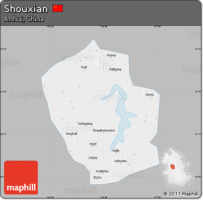 Gray Map of Shouxian, single color outside