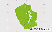 Physical Map of Shouxian, cropped outside