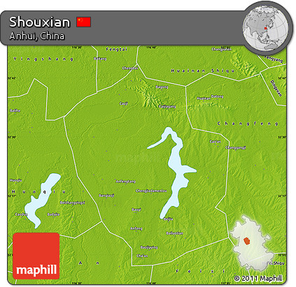 Physical Map of Shouxian