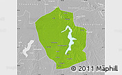 Physical Map of Shouxian, lighten, desaturated