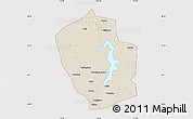 Shaded Relief Map of Shouxian, cropped outside
