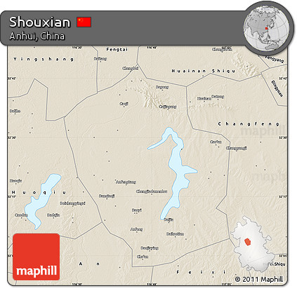 Shaded Relief Map of Shouxian