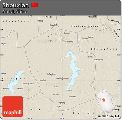 Shaded Relief Map of Shouxian