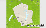 Shaded Relief Map of Shouxian, physical outside