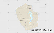 Shaded Relief Map of Shouxian, single color outside