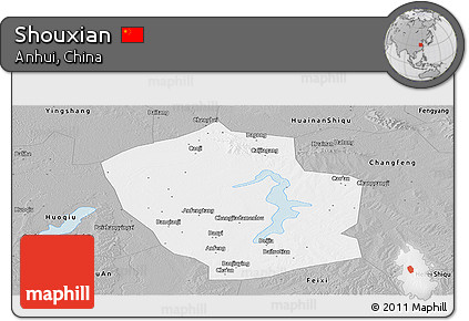 Gray Panoramic Map of Shouxian