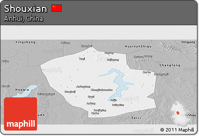 Gray Panoramic Map of Shouxian