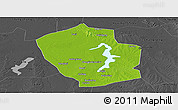 Physical Panoramic Map of Shouxian, darken, desaturated