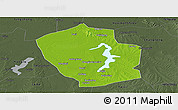 Physical Panoramic Map of Shouxian, darken, semi-desaturated