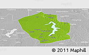 Physical Panoramic Map of Shouxian, lighten, desaturated