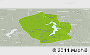 Physical Panoramic Map of Shouxian, lighten, semi-desaturated