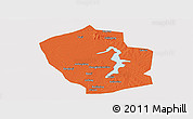 Political Panoramic Map of Shouxian, cropped outside