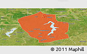 Political Panoramic Map of Shouxian, satellite outside