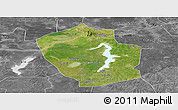 Satellite Panoramic Map of Shouxian, desaturated