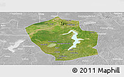 Satellite Panoramic Map of Shouxian, lighten, desaturated