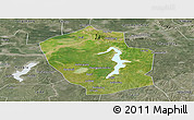Satellite Panoramic Map of Shouxian, semi-desaturated