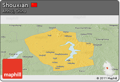 Savanna Style Panoramic Map of Shouxian