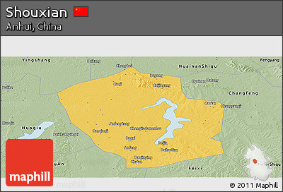 Savanna Style Panoramic Map of Shouxian