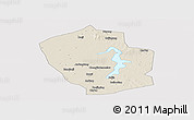 Shaded Relief Panoramic Map of Shouxian, cropped outside