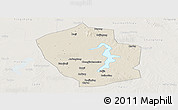 Shaded Relief Panoramic Map of Shouxian, lighten