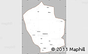 Gray Simple Map of Shouxian, cropped outside