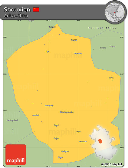 Savanna Style Simple Map of Shouxian