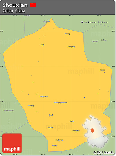 Savanna Style Simple Map of Shouxian