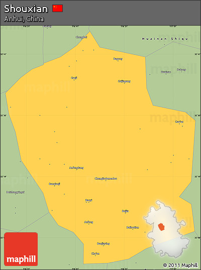 Savanna Style Simple Map of Shouxian