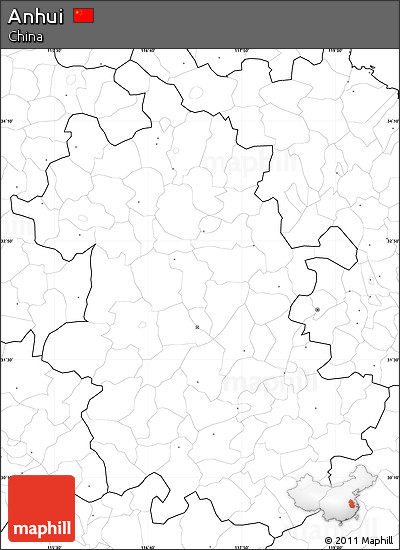 Blank Simple Map of Anhui, no labels
