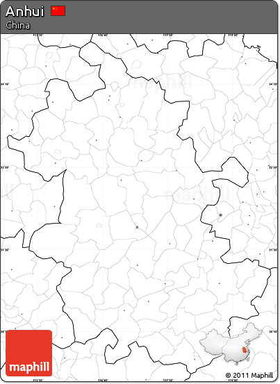 Blank Simple Map of Anhui, no labels