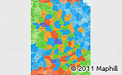 Political Simple Map of Anhui, political shades outside