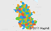Political Simple Map of Anhui, single color outside
