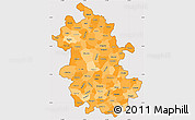 Political Shades Simple Map of Anhui, cropped outside