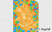 Political Shades Simple Map of Anhui, political outside