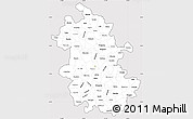 Silver Style Simple Map of Anhui, cropped outside