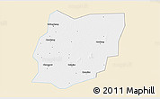 Classic Style 3D Map of Sixian, single color outside