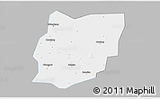 Gray 3D Map of Sixian, single color outside