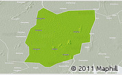 Physical 3D Map of Sixian, lighten, semi-desaturated